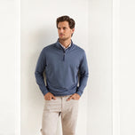 Peter Millar Perth Mélange Performance Quarter-Zip - Marinblå