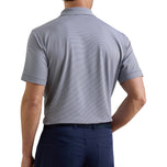 Peter Millar Solid Performance Long Sleeve Jersey Golf Polo Shirt - Marinblå