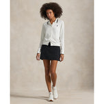 Rlx Ralph Lauren kvinnors bomullsblandning stickad cardigan - vit stänk/polo svart