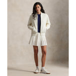 RLX Ralph Lauren Women's Wool Blend Cable Knit Bomber Jacket - Antique White