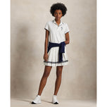 RLX Ralph Lauren Women's 4-Way Stretch Pleated Golf Skort - Ceramic White/Navy