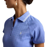 RLX Ralph Lauren 女式 Active Cable 1/4 拉链高尔夫 Polo 衫 - 蓝色雾色