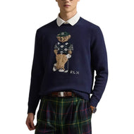 RLX Ralph Lauren Polo Bear 针织 2/48 棉 Coolmax 高尔夫套头衫 - 精致海军蓝