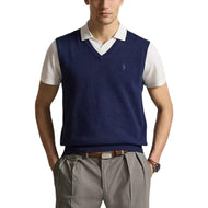 RLX Ralph Lauren Knitted V-Neck Golf Vest - Twilight Navy Heahter