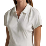 RLX Ralph Lauren 女式四分之一拉链高尔夫 Polo 衫 - 陶瓷白