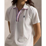 RLX Ralph Lauren Dam Tour Pique Golf Polo Shirt - Keramik Vit/Blå Mist/Varmrosa