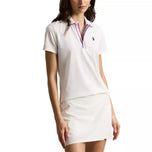 RLX Ralph Lauren Dam Tour Pique Golf Polo Shirt - Keramik Vit/Blå Mist/Varmrosa