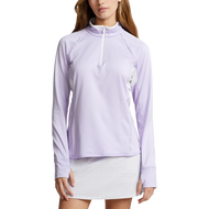 Rlx Ralph Lauren Women's Jersey Quarter Zip Golf Pullover - Flower Purple/White