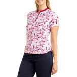 Nivo 女式 Lynda 小高领高尔夫衬衫 - 玫瑰色/海军蓝