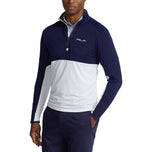RLX RALPH LAUREN桃红色的气流球衣1/4 ZIP Midlayer-纯白/法国海军
