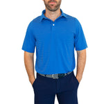 KJUS Soren Twill Stripe Golf Polo - Motion Blue