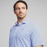 Puma Ap Mattr Traditioner Golf Polo Shirt - Blue Skies/White Glow