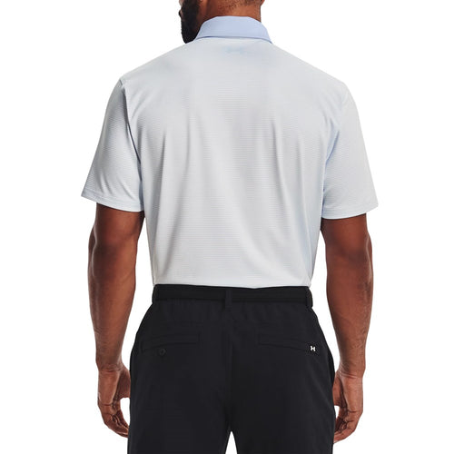 Under Armour Performance Stripe Golf Polo Shirt - Oxford Blue/White